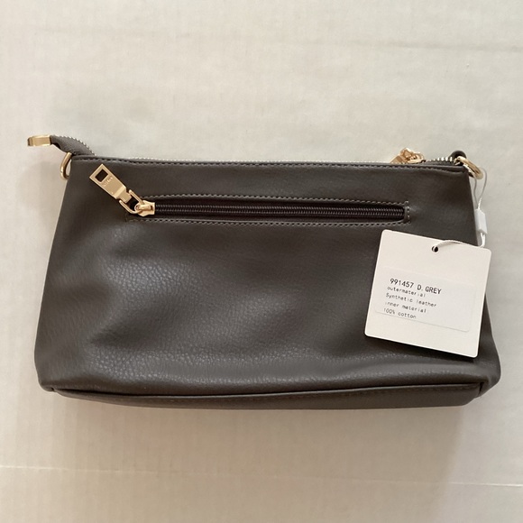 NWT Ameliegalanti Faux Leather Brown/Taupe Cross-body Bag - Picture 2 of 5